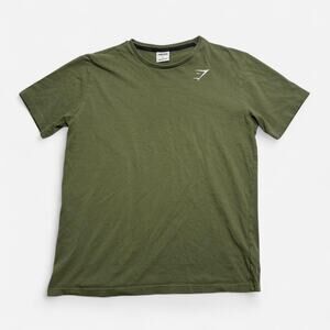 Gymshark Olive Green T Shirt Small Athletic Gym Workout Logo Tee